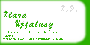 klara ujfalusy business card